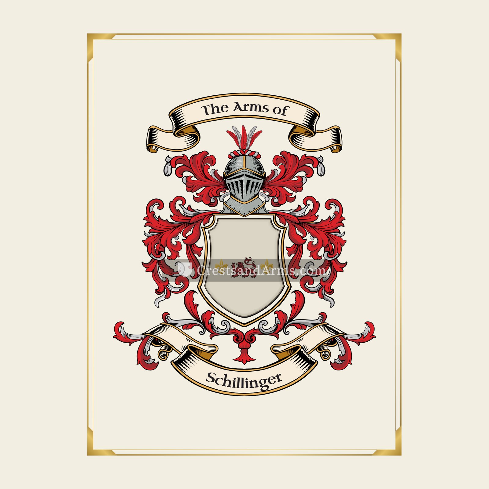 With gold border