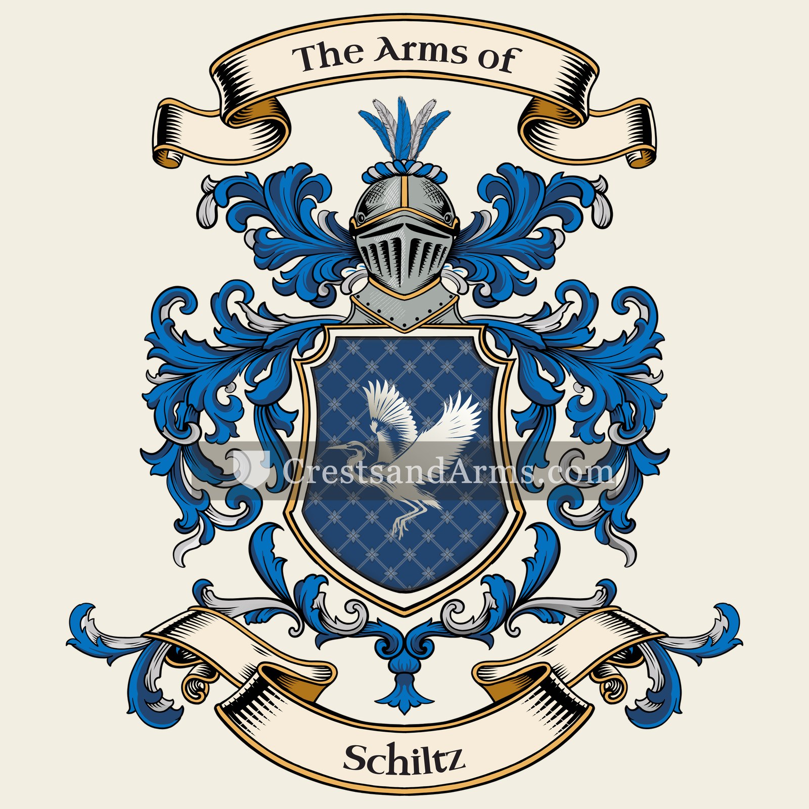 The Schiltz coat of arms, drawn from the recorded blazon