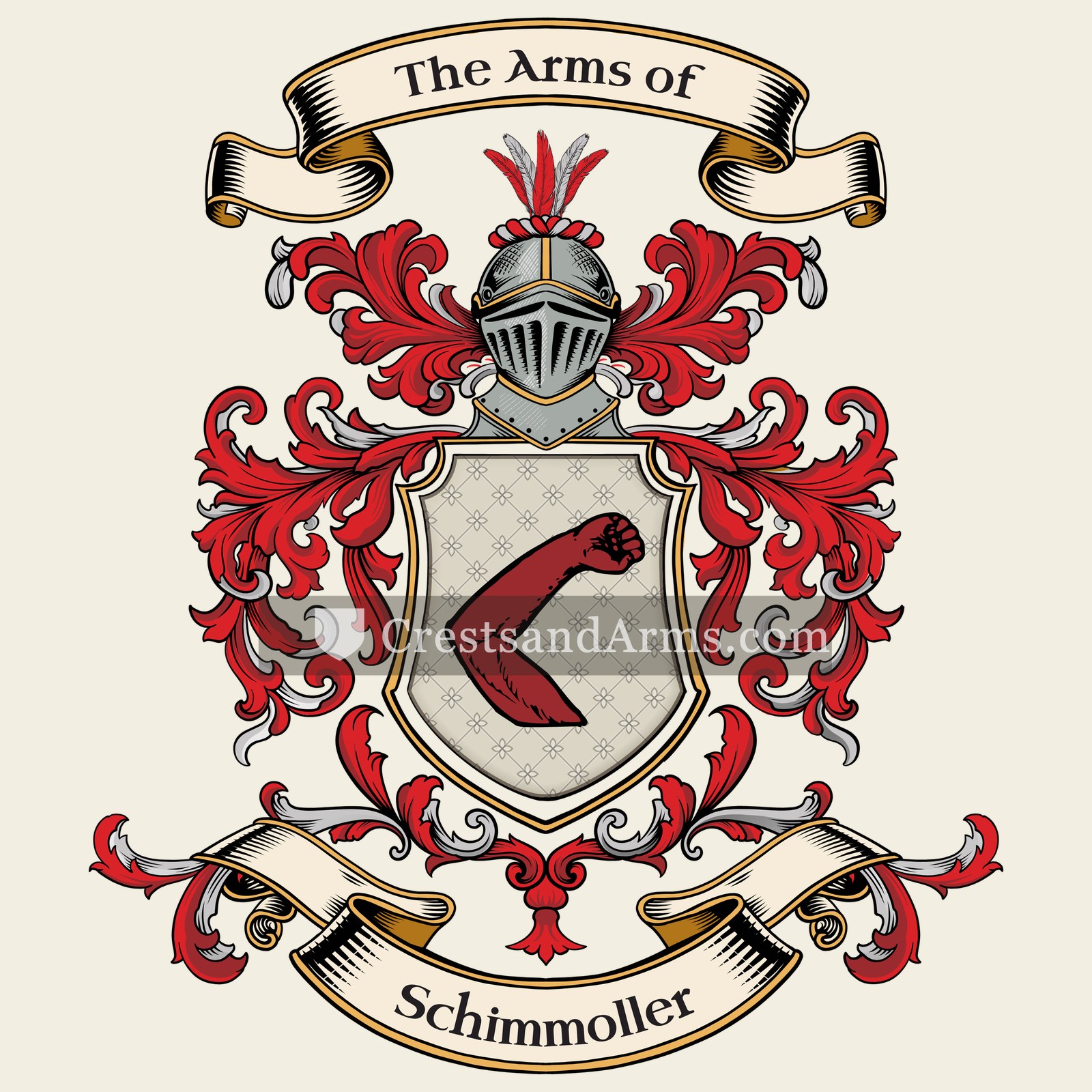The Schimmoller coat of arms, drawn from the recorded blazon