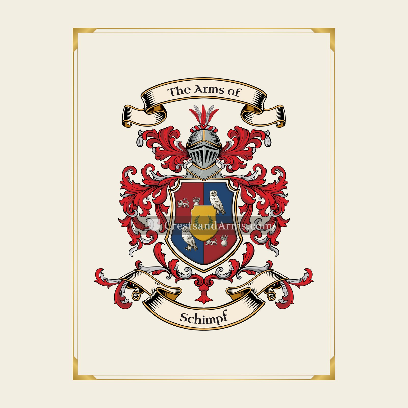 With gold border