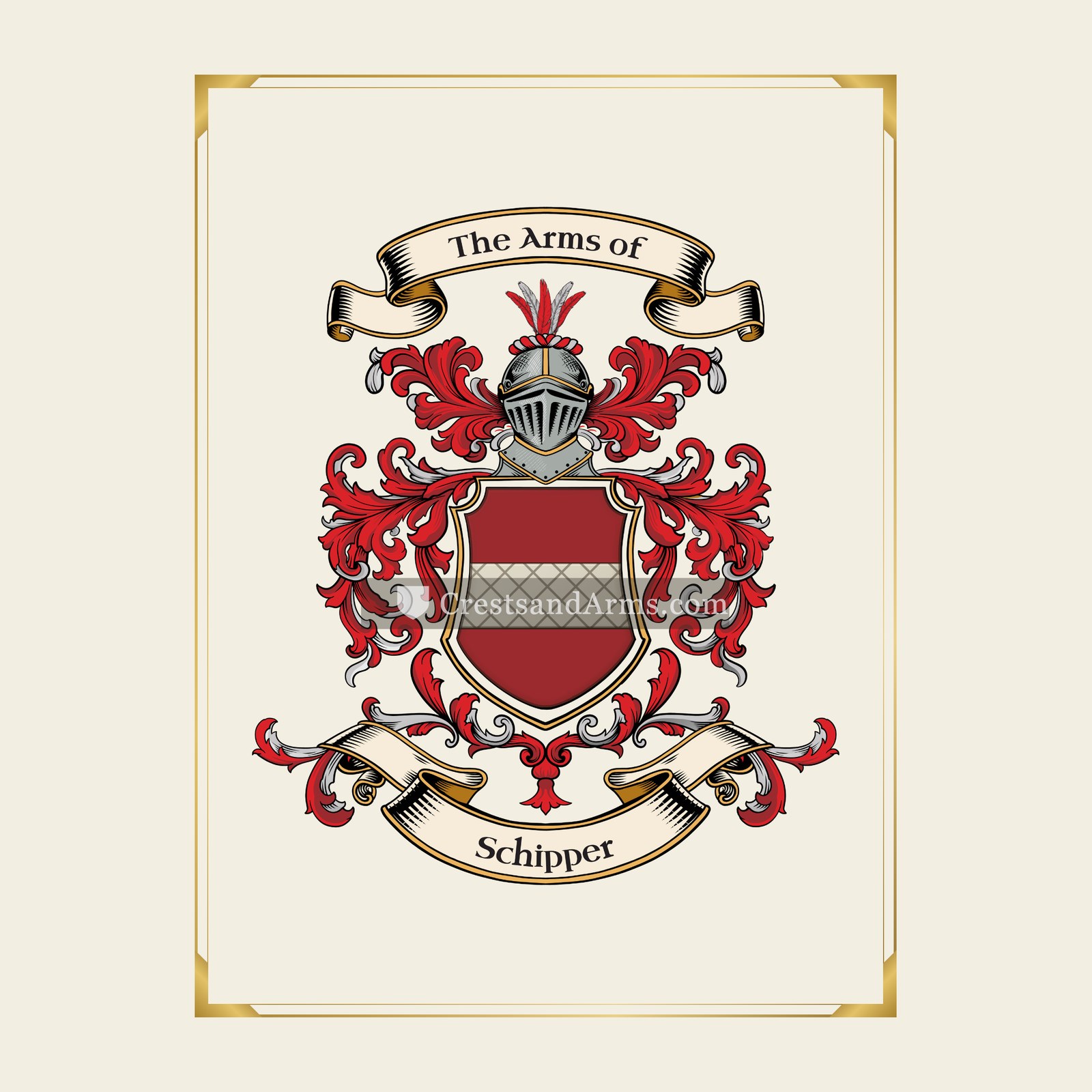 With gold border