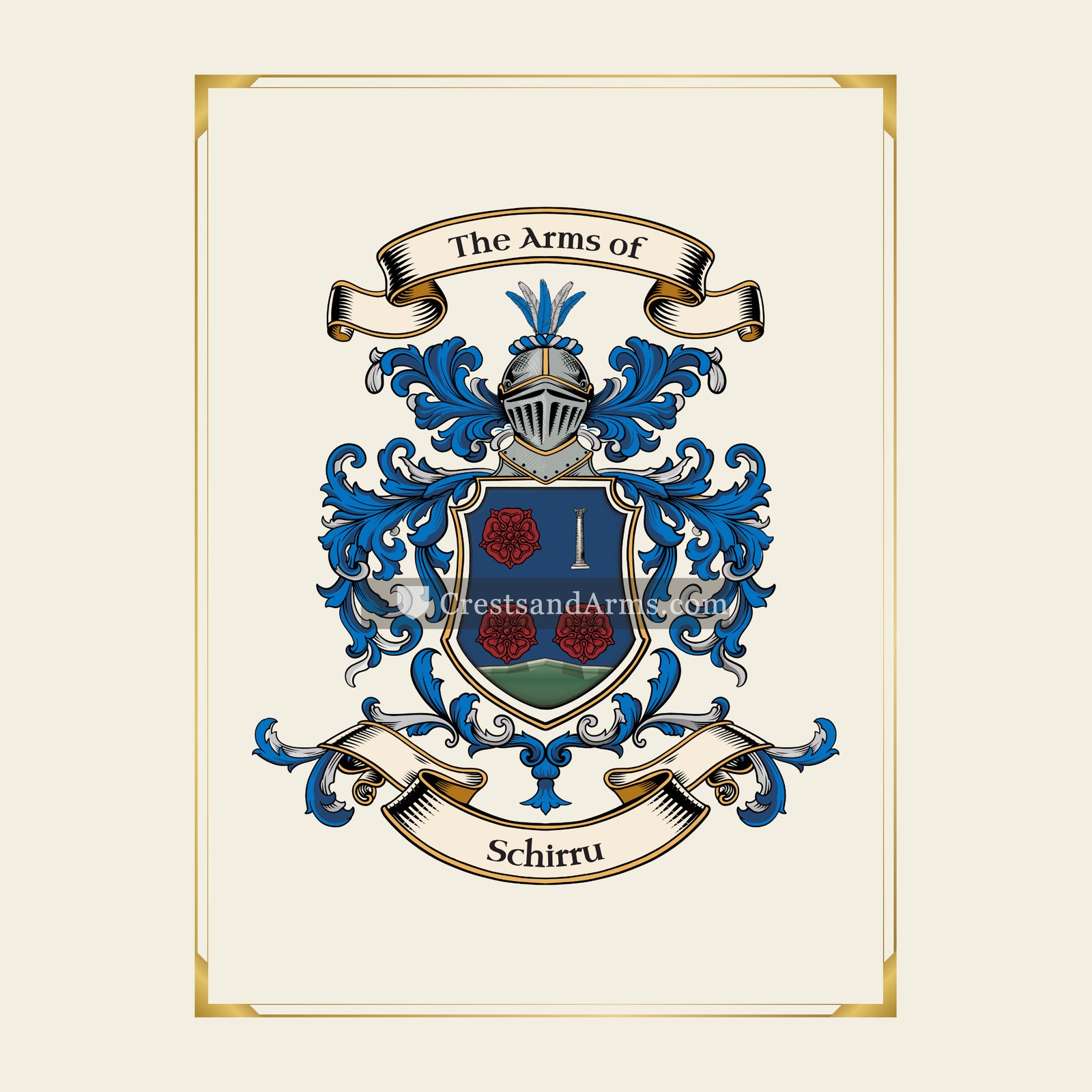 With gold border