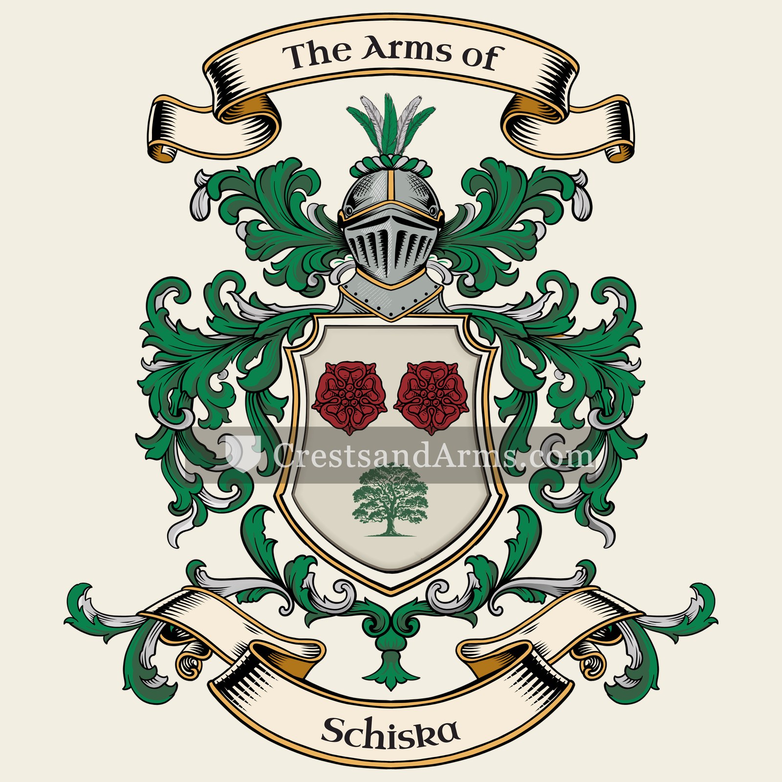 The Schiska coat of arms, drawn from the recorded blazon