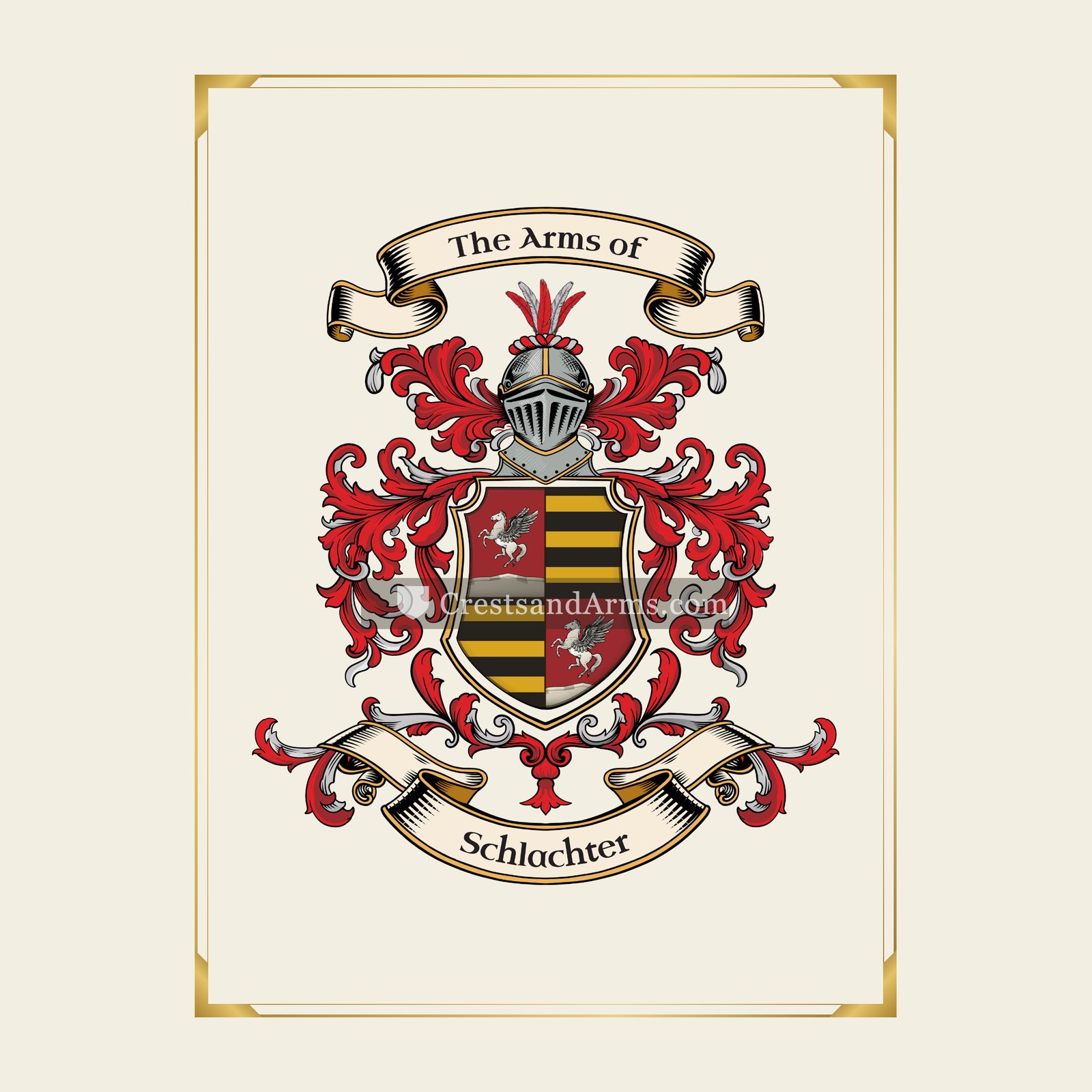 With gold border