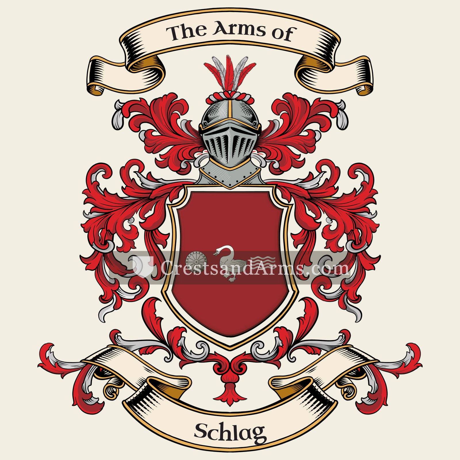 The Schlag coat of arms, drawn from the recorded blazon