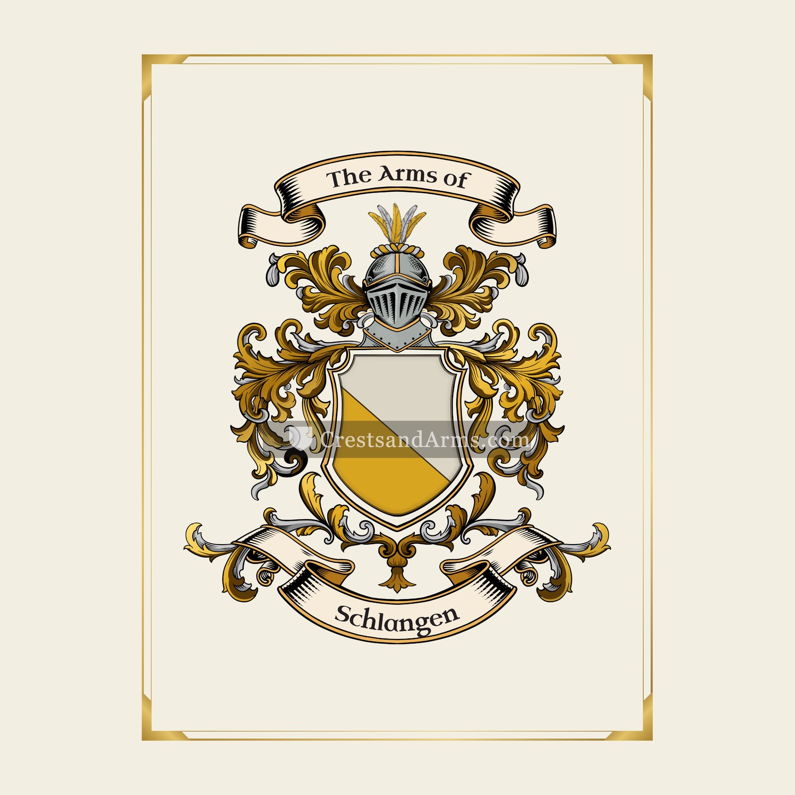 With gold border