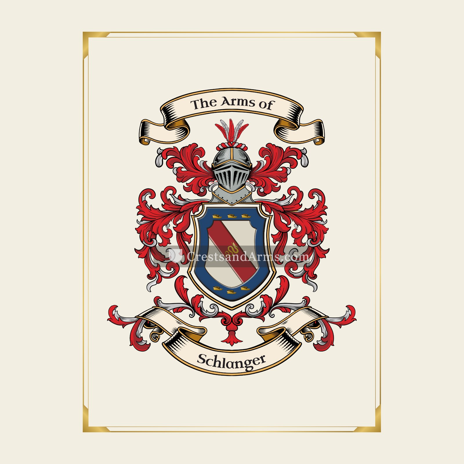 With gold border