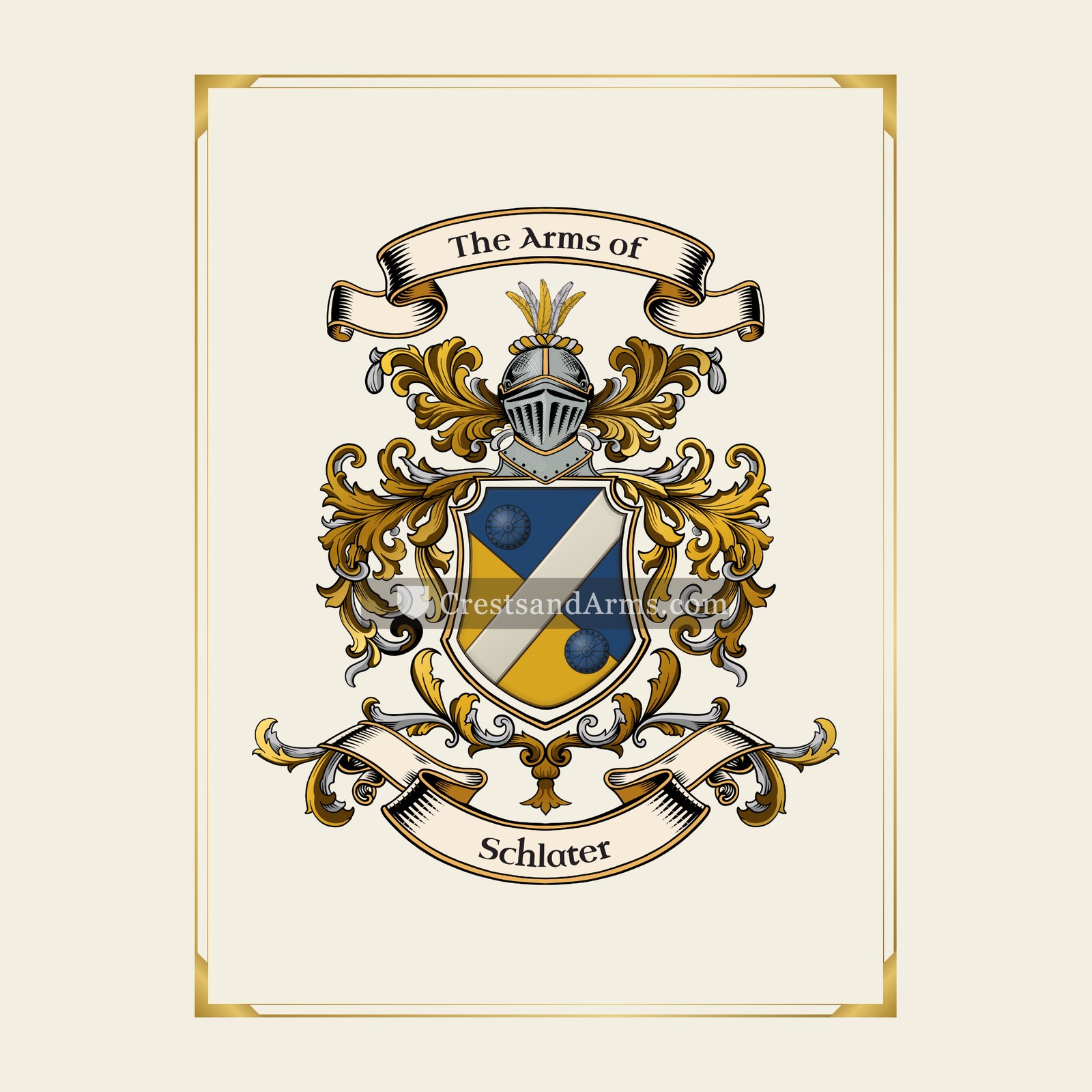 With gold border