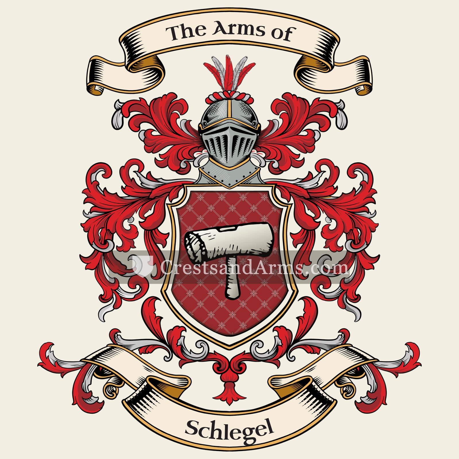 The Schlegel coat of arms, drawn from the recorded blazon