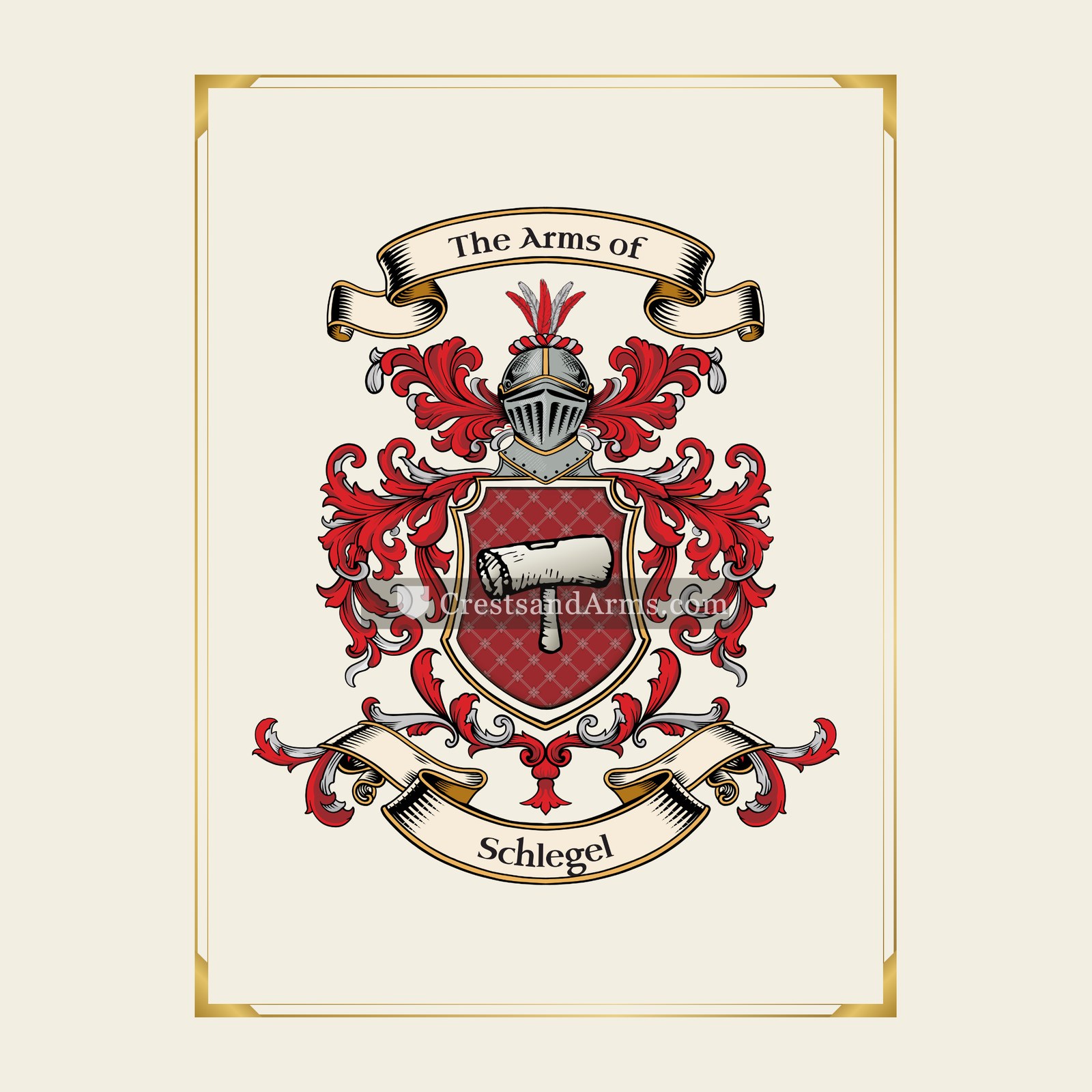 With gold border