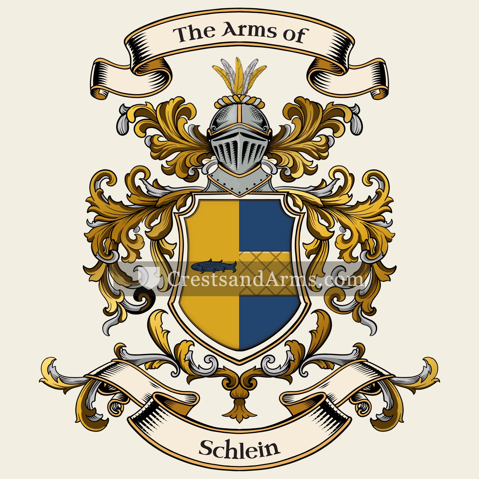 The Schlein coat of arms, drawn from the recorded blazon