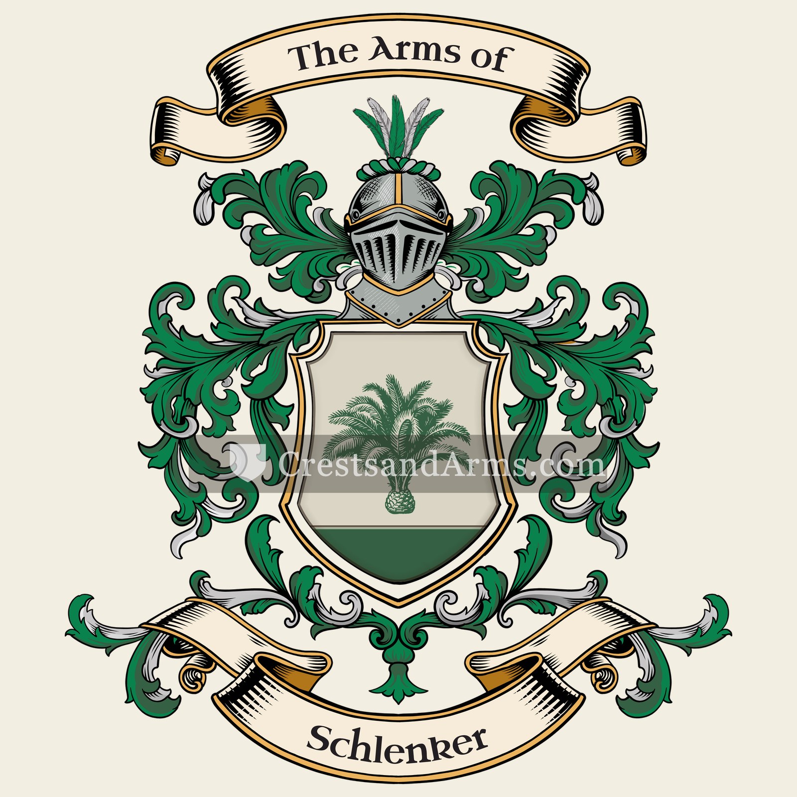 The Schlenker coat of arms, drawn from the recorded blazon