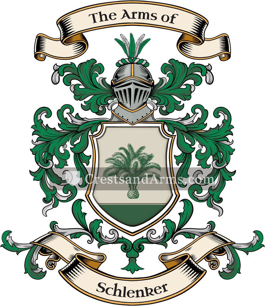 The Schlenker coat of arms, drawn from the recorded blazon