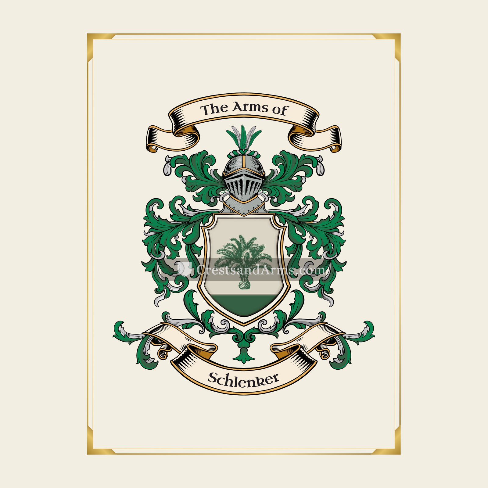 With gold border