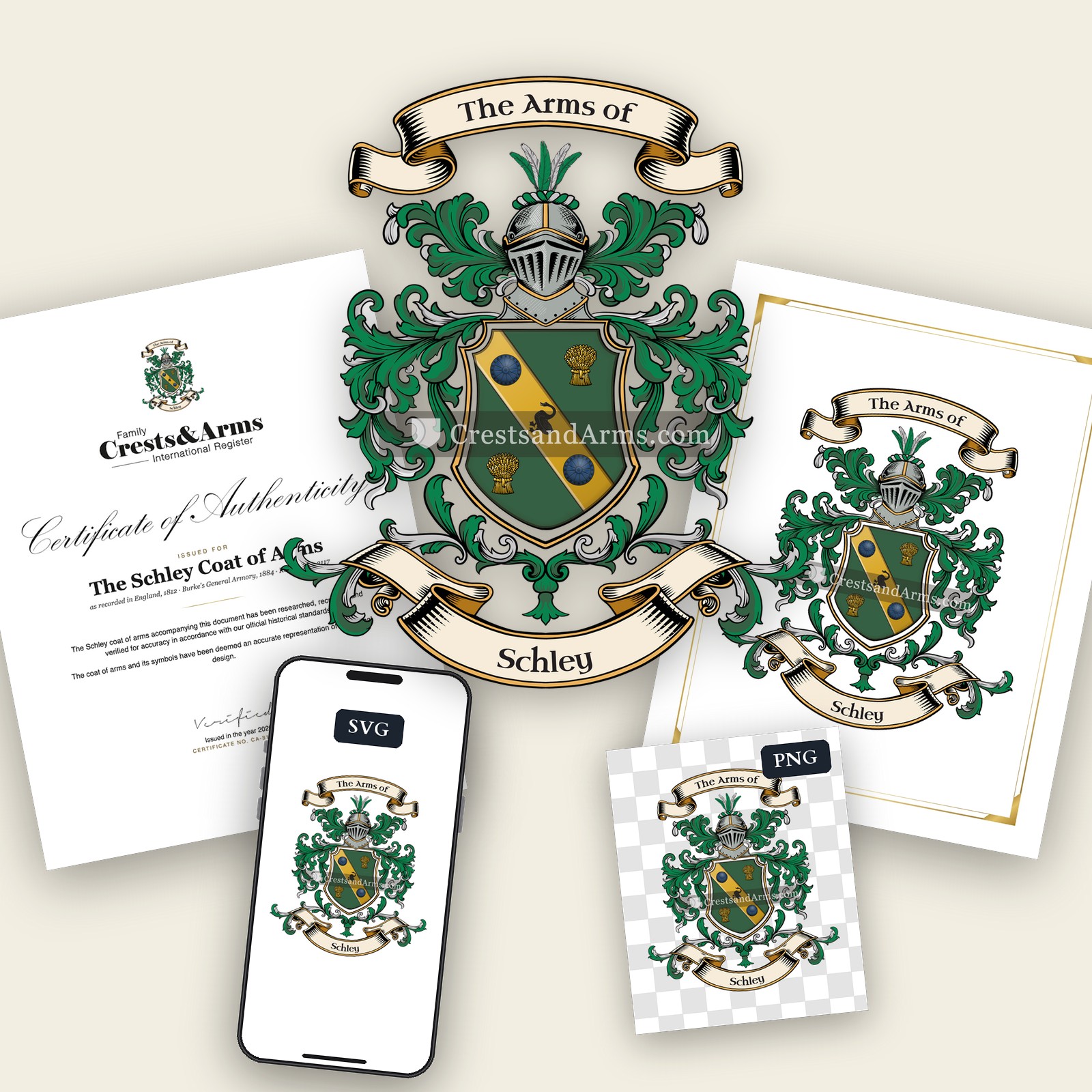 The Schley arms on the coat of arms — digital pack