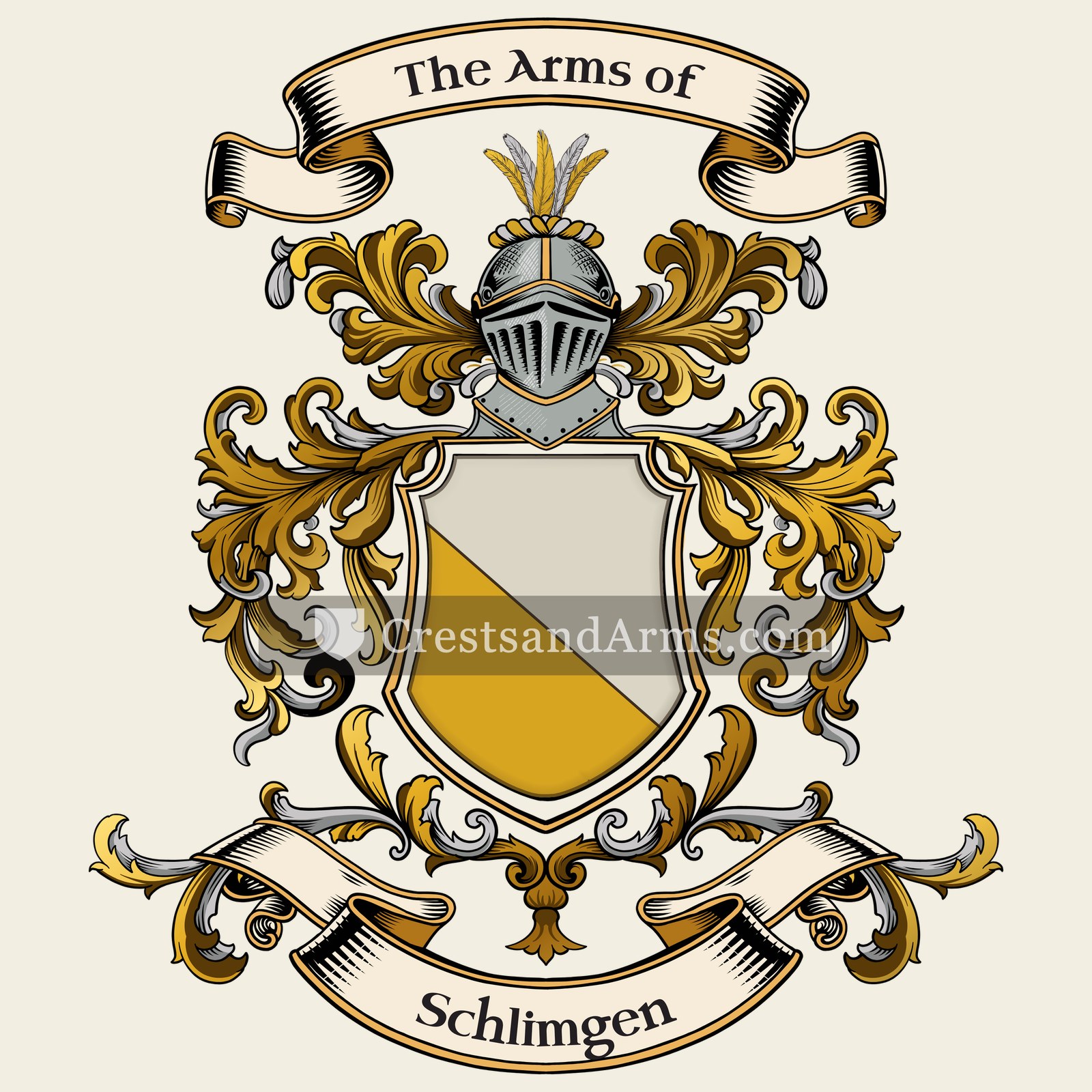 The Schlimgen coat of arms, drawn from the recorded blazon