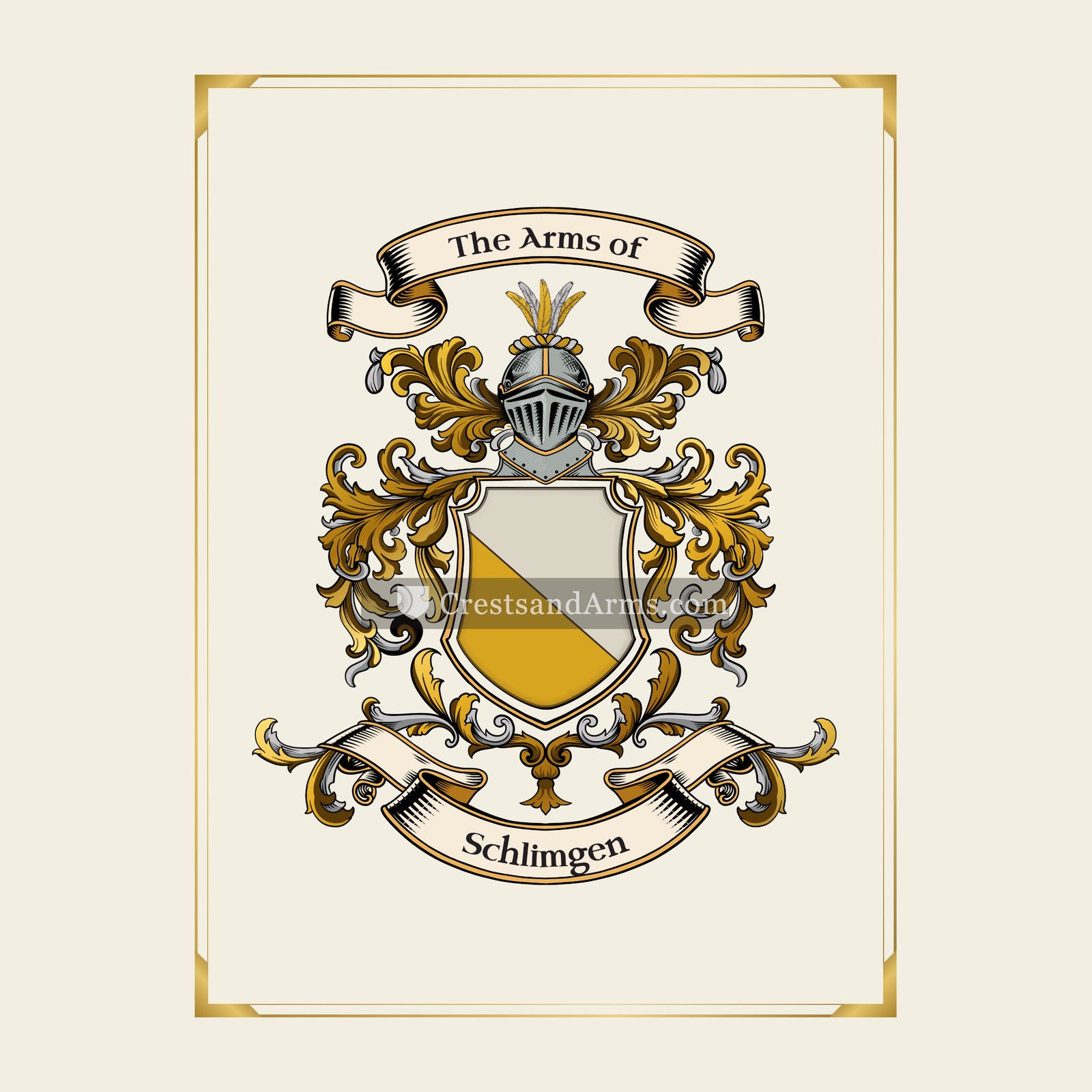 With gold border