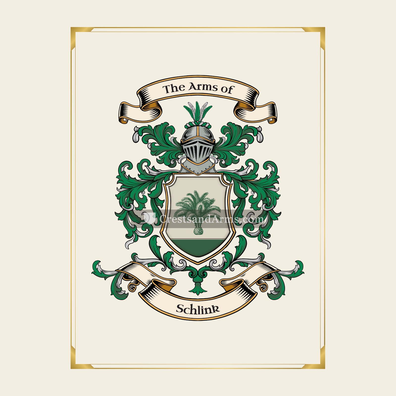 With gold border