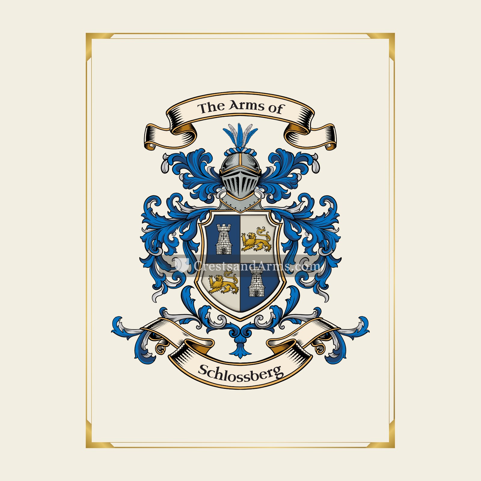 With gold border