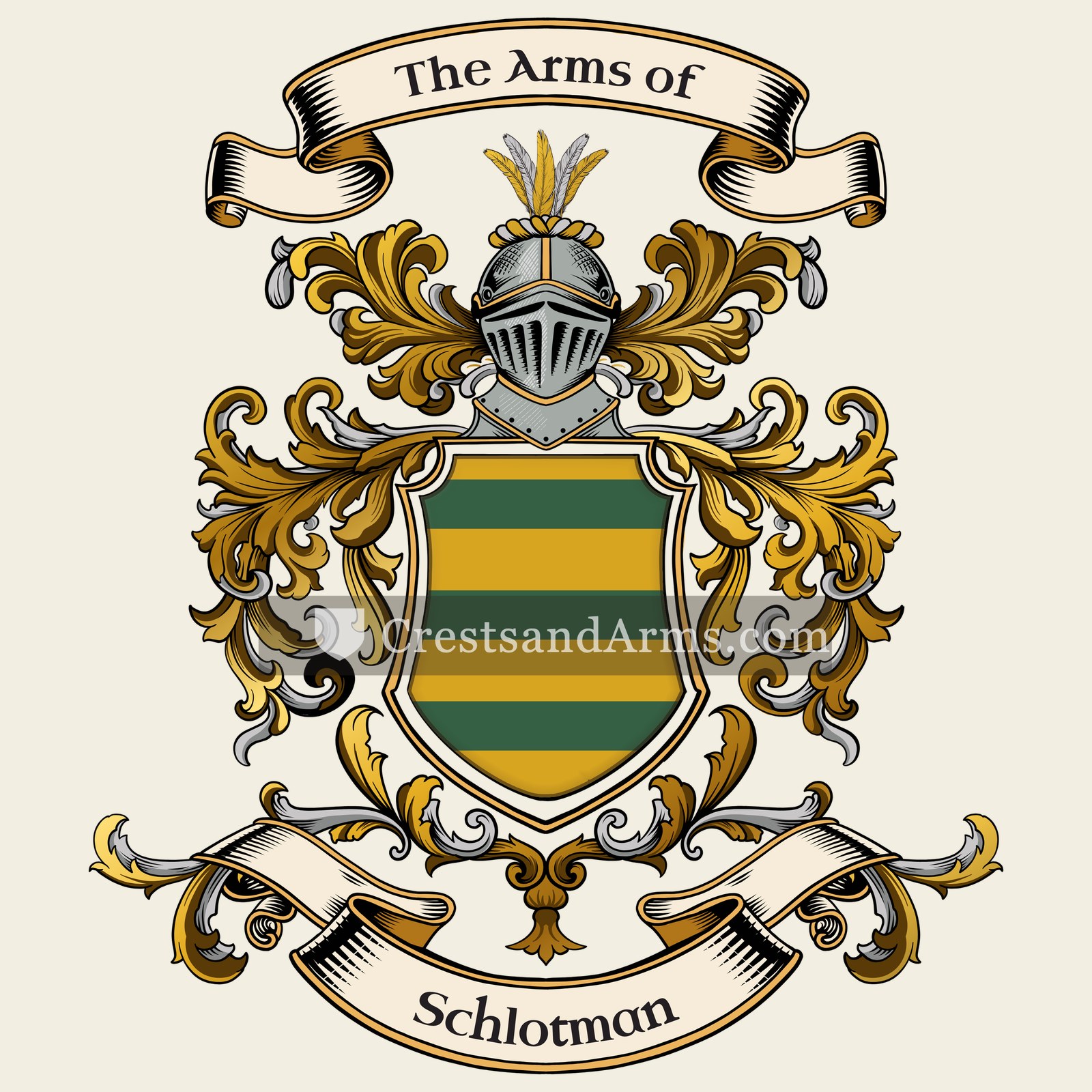 The Schlotman coat of arms, drawn from the recorded blazon