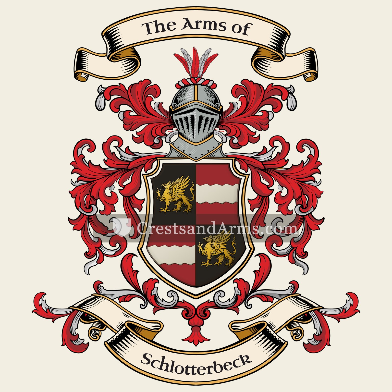 The Schlotterbeck coat of arms, drawn from the recorded blazon