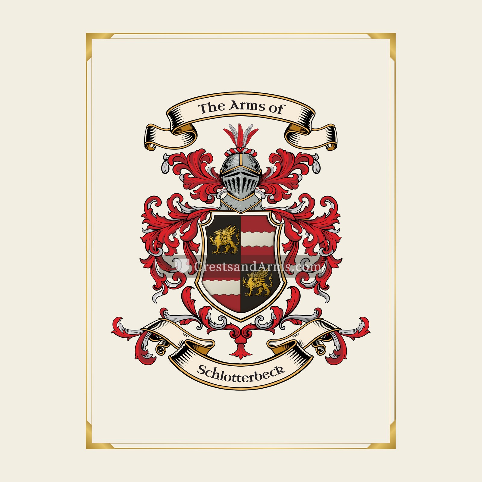 With gold border