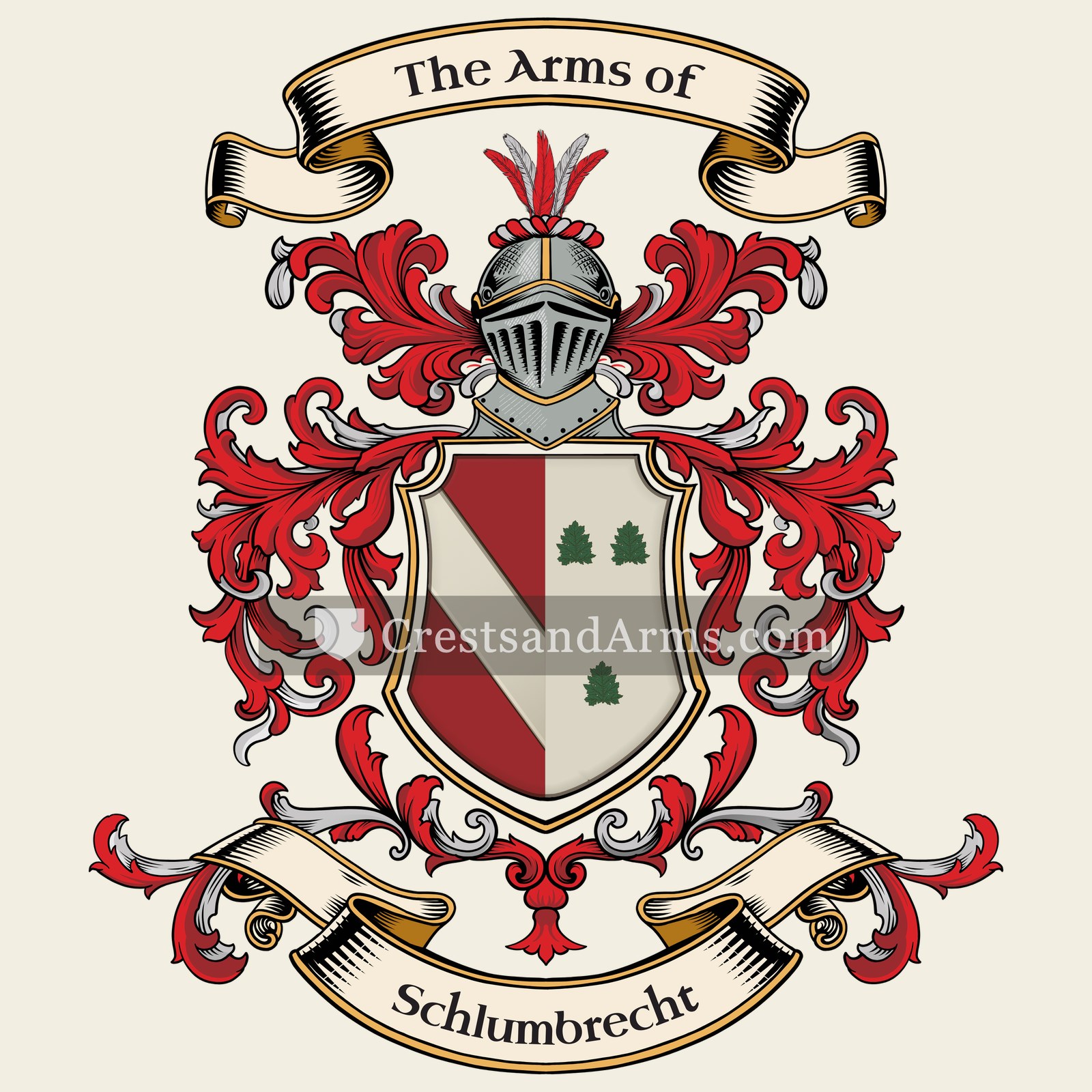 The Schlumbrecht coat of arms, drawn from the recorded blazon
