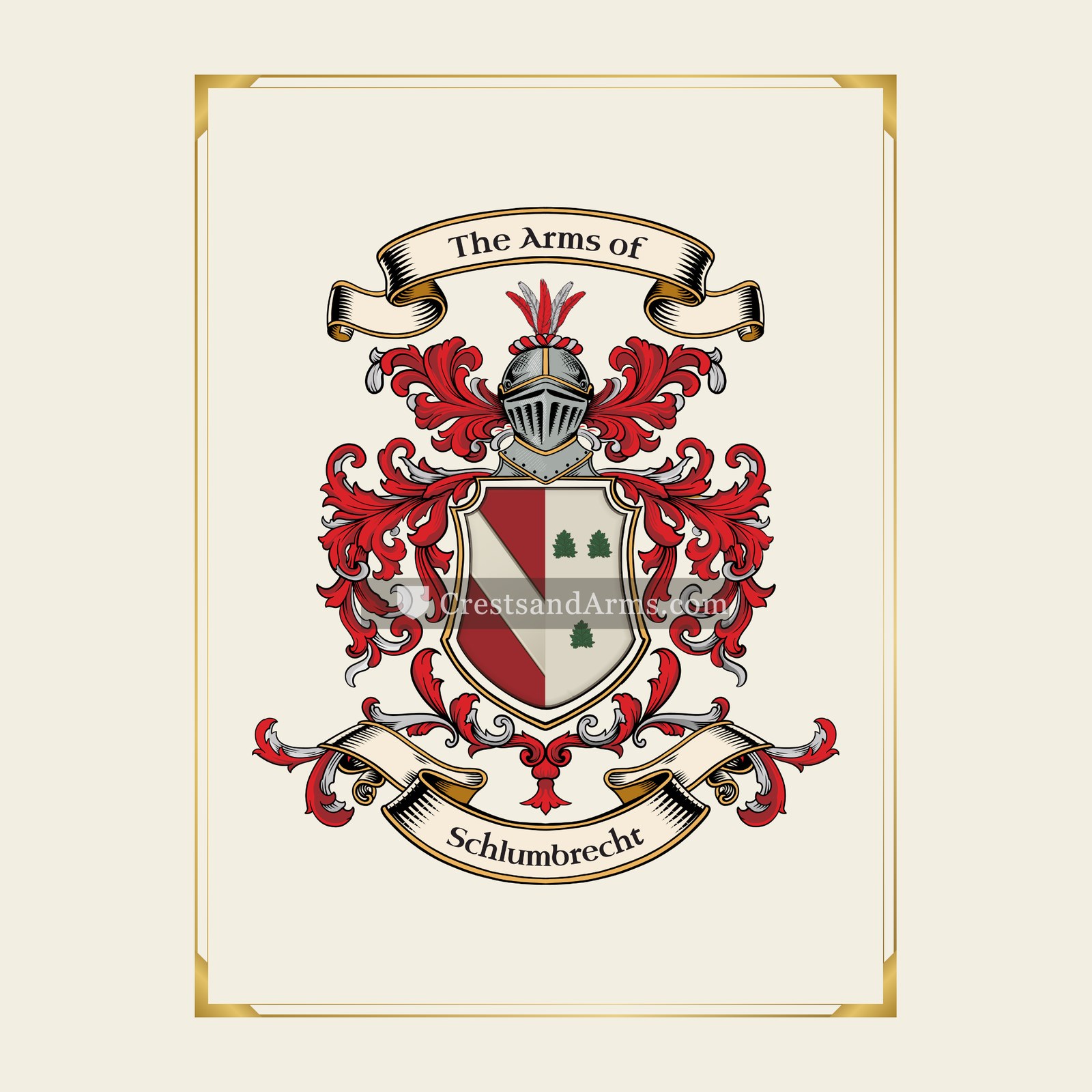 With gold border