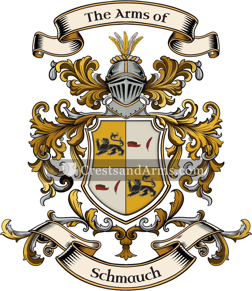 The Schmauch coat of arms, drawn from the recorded blazon