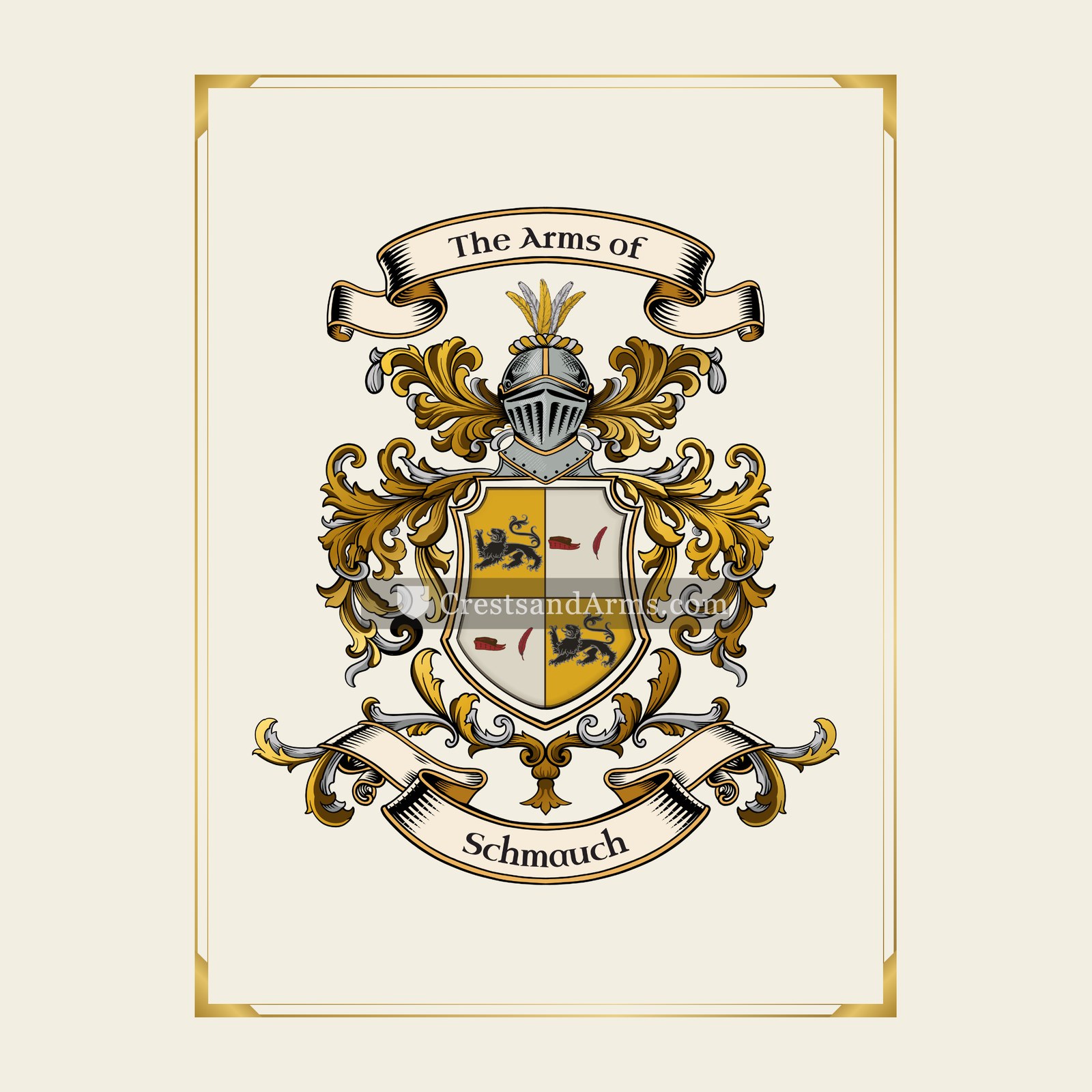 With gold border