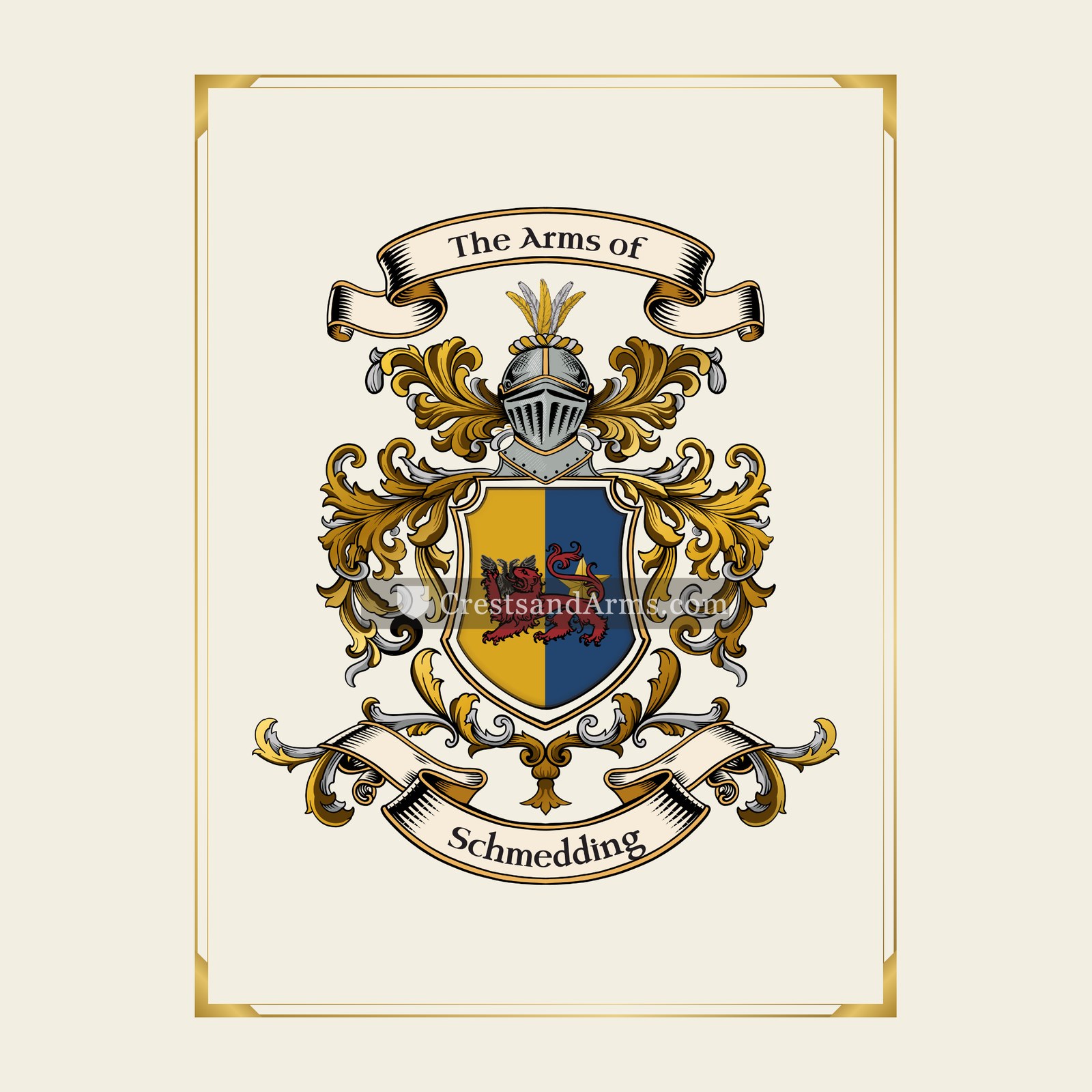With gold border