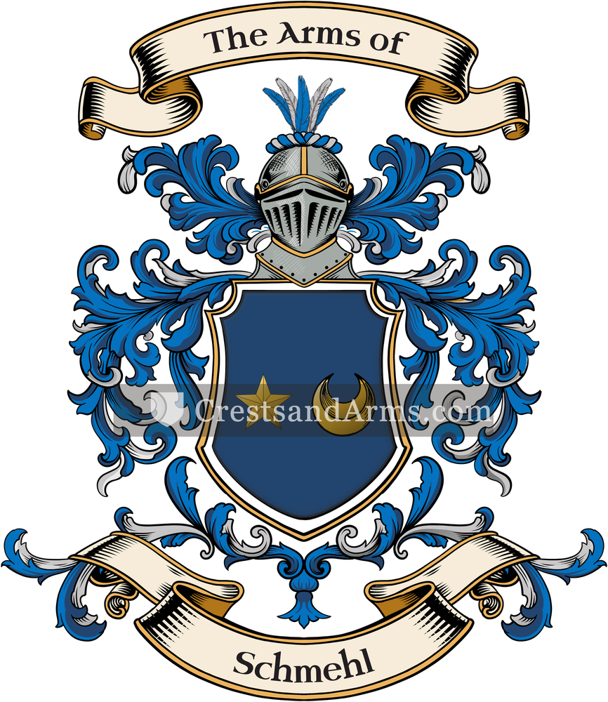 The Schmehl coat of arms, drawn from the recorded blazon