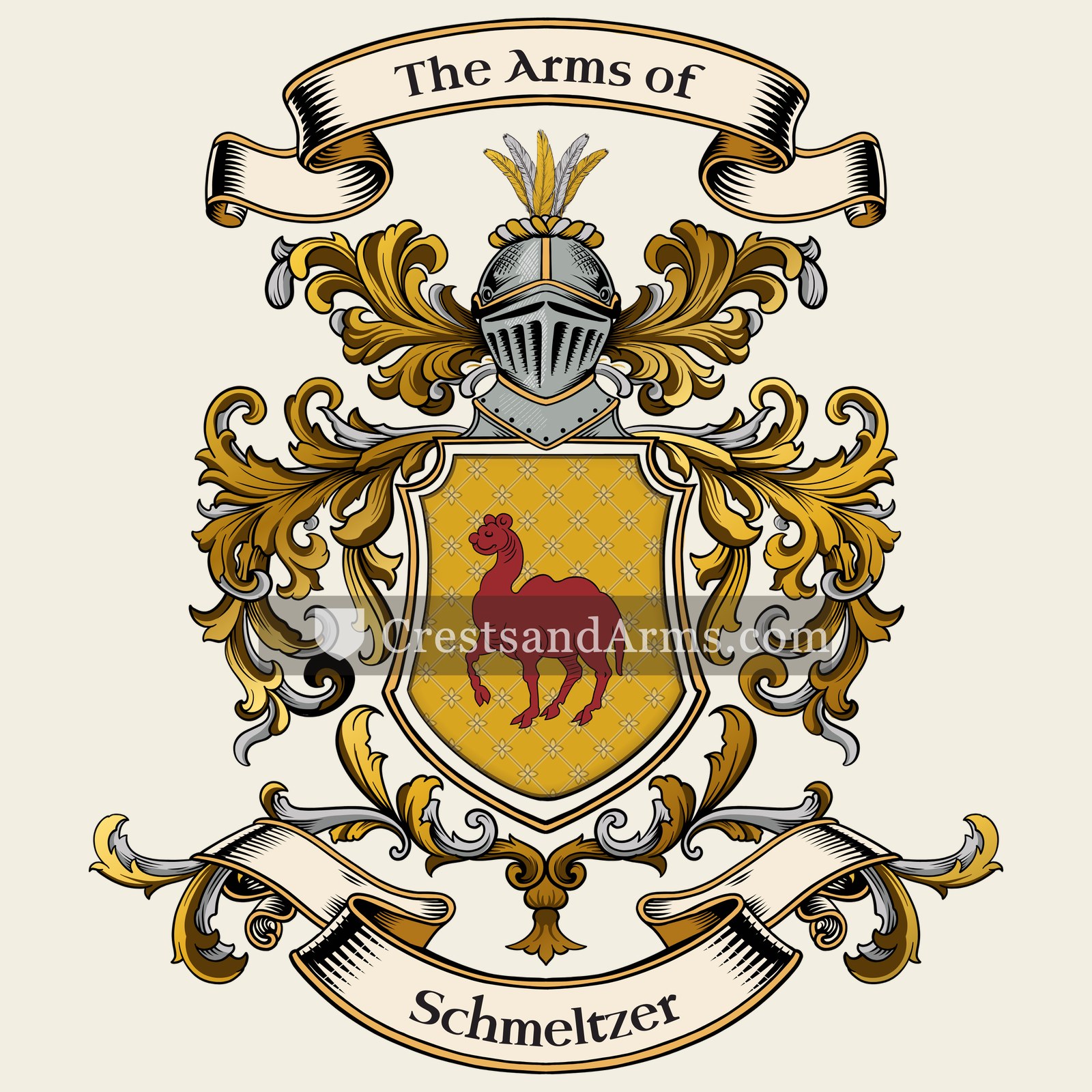The Schmeltzer coat of arms, drawn from the recorded blazon