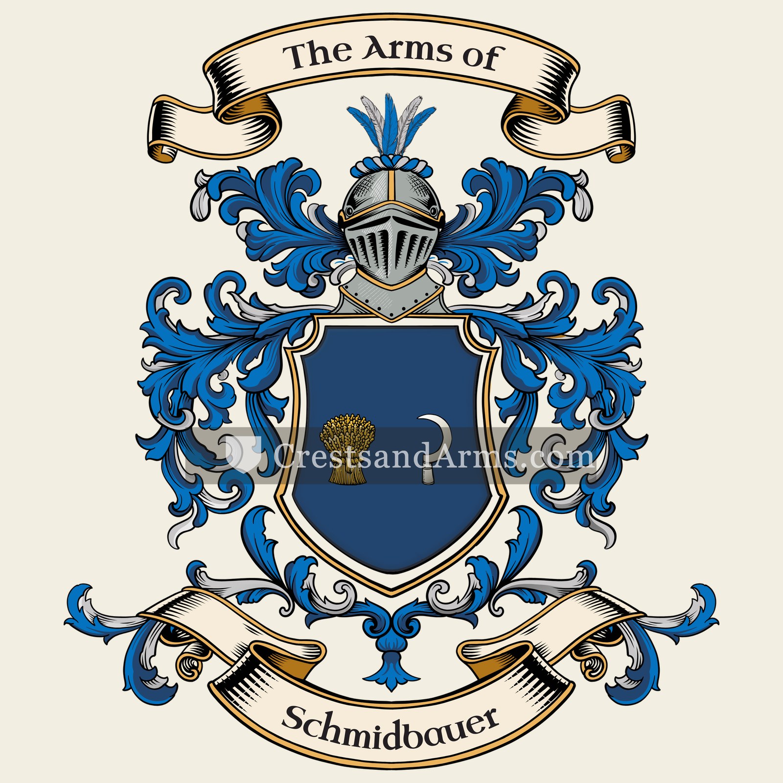 The Schmidbauer coat of arms, drawn from the recorded blazon