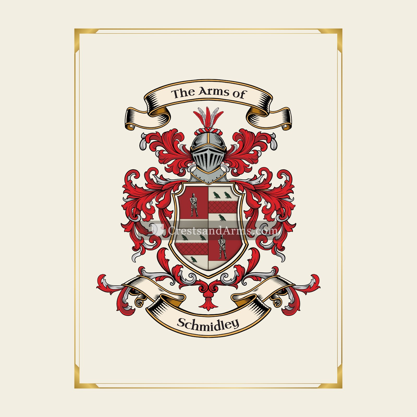 With gold border