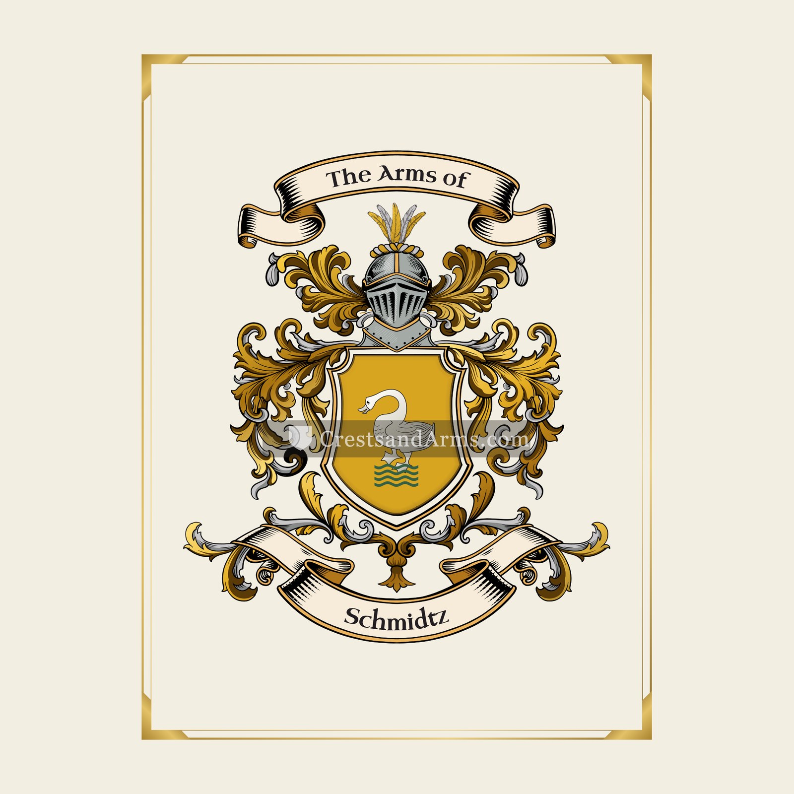 With gold border