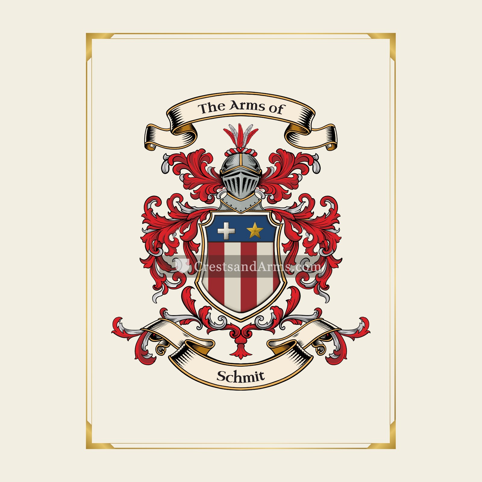 With gold border