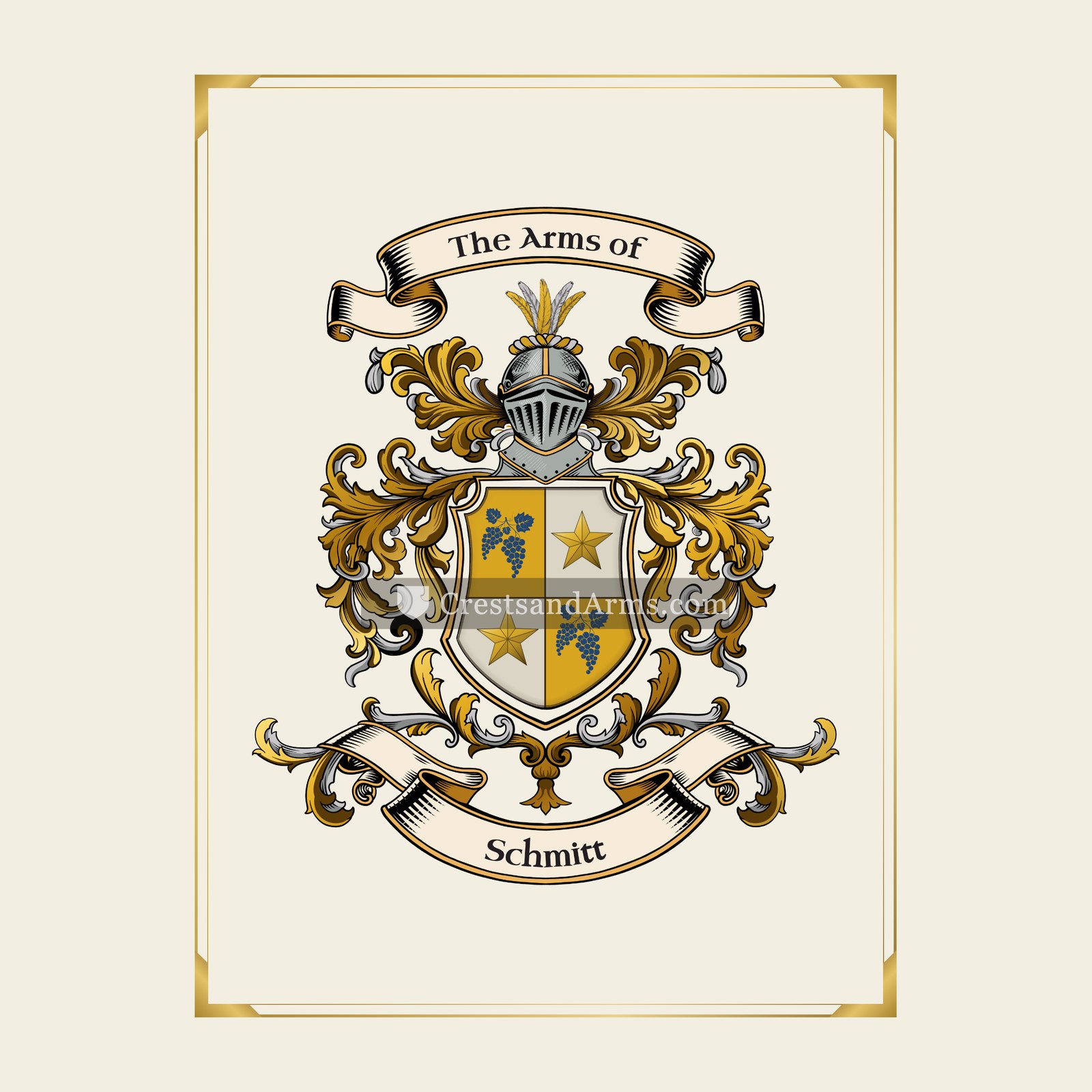 With gold border