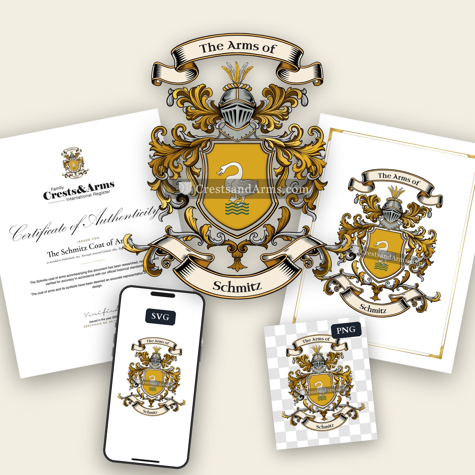 The Schmitz arms on the coat of arms — digital pack