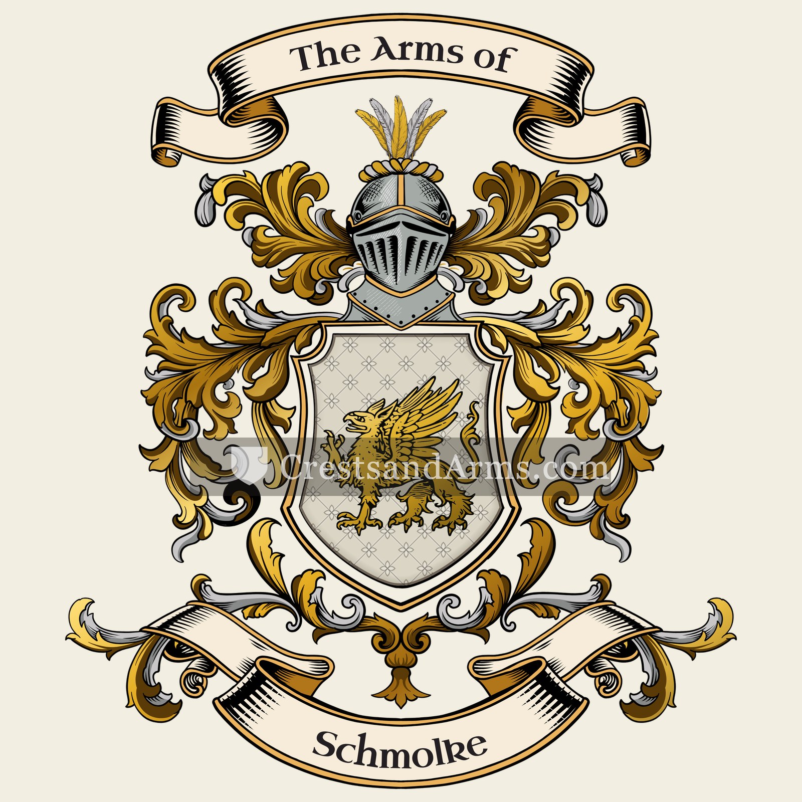 The Schmolke coat of arms, drawn from the recorded blazon