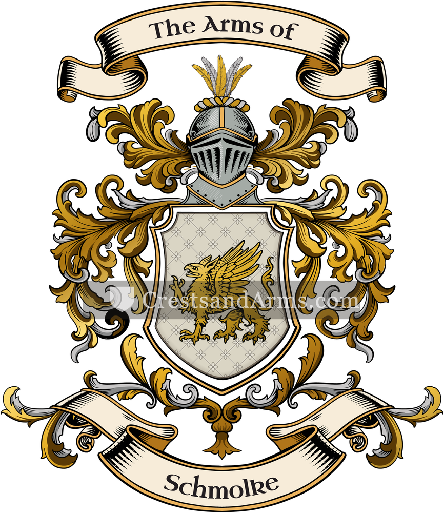 The Schmolke coat of arms, drawn from the recorded blazon