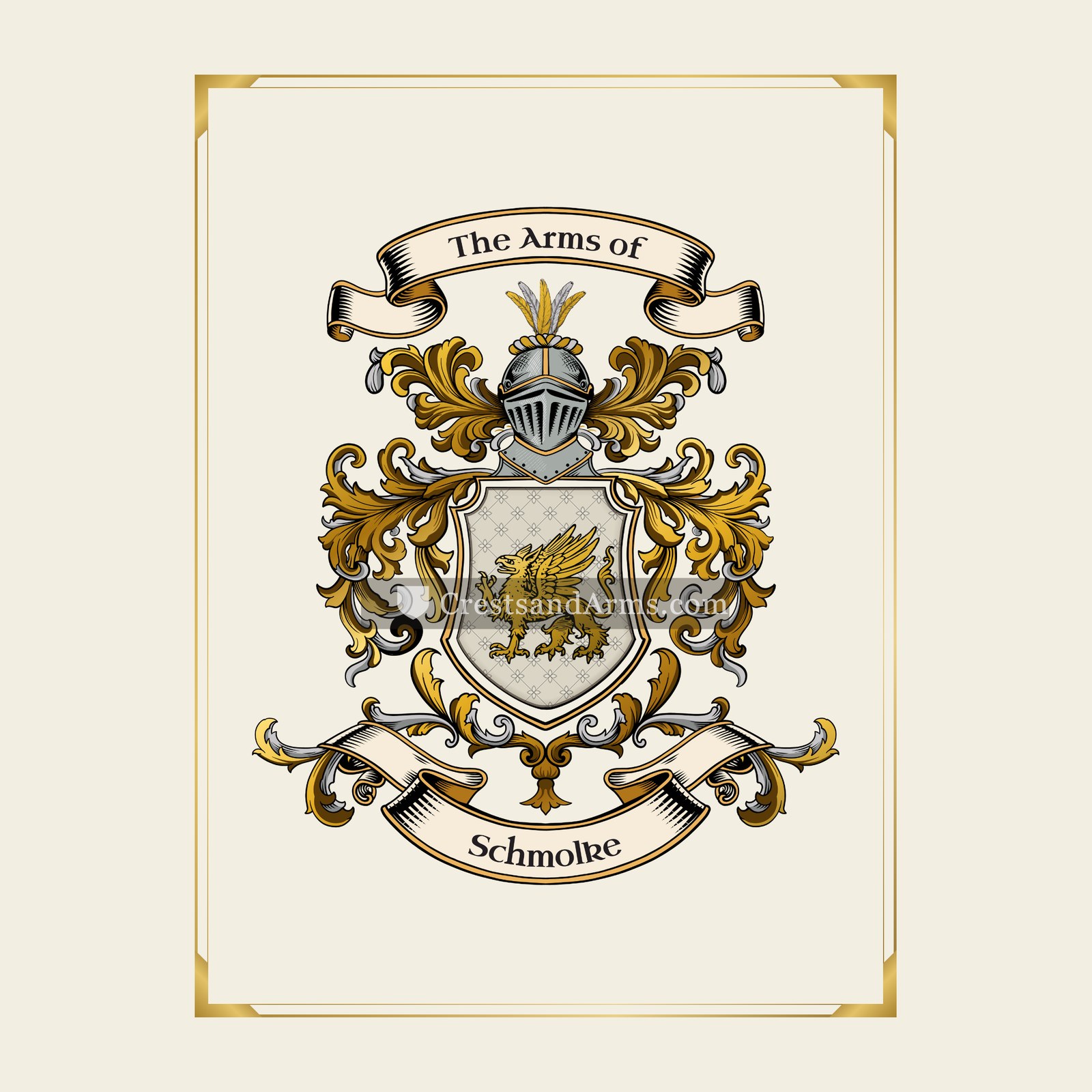 With gold border