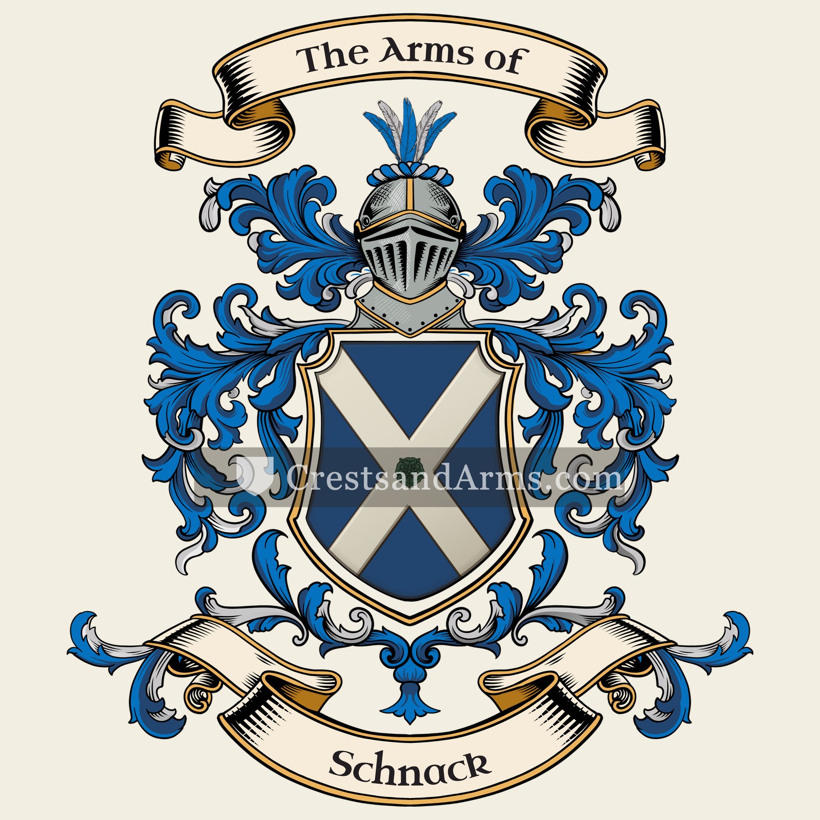 The Schnack coat of arms, drawn from the recorded blazon