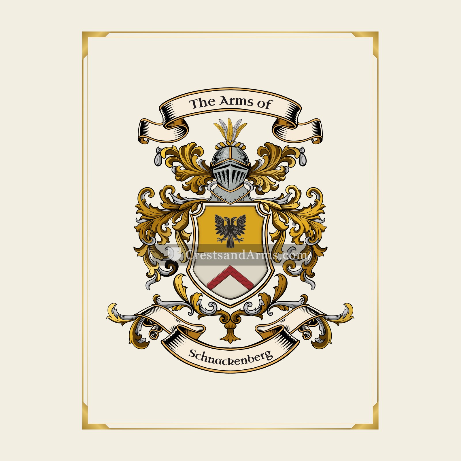 With gold border