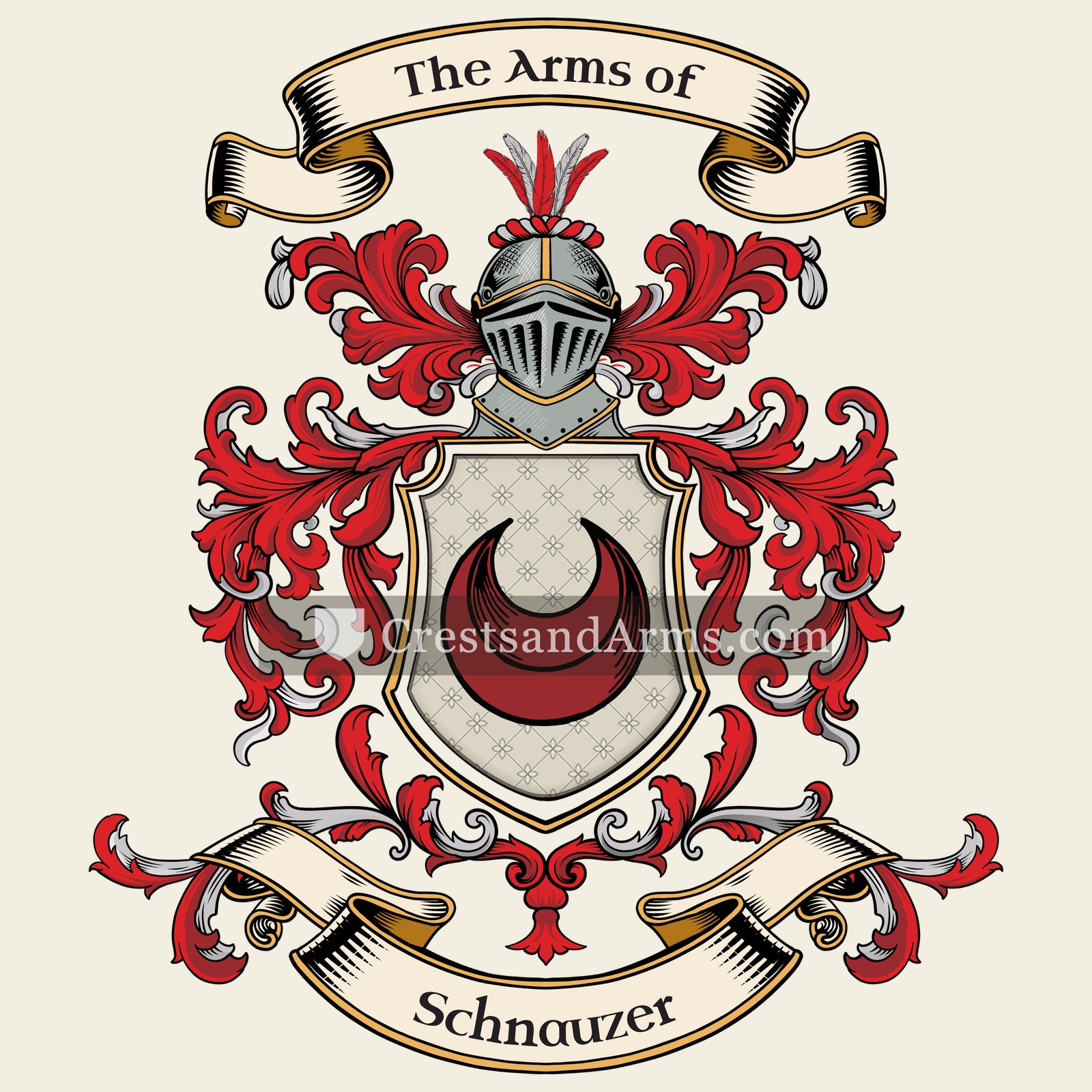 The Schnauzer coat of arms, drawn from the recorded blazon