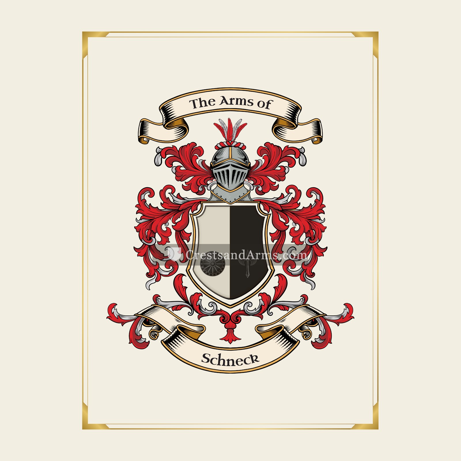 With gold border
