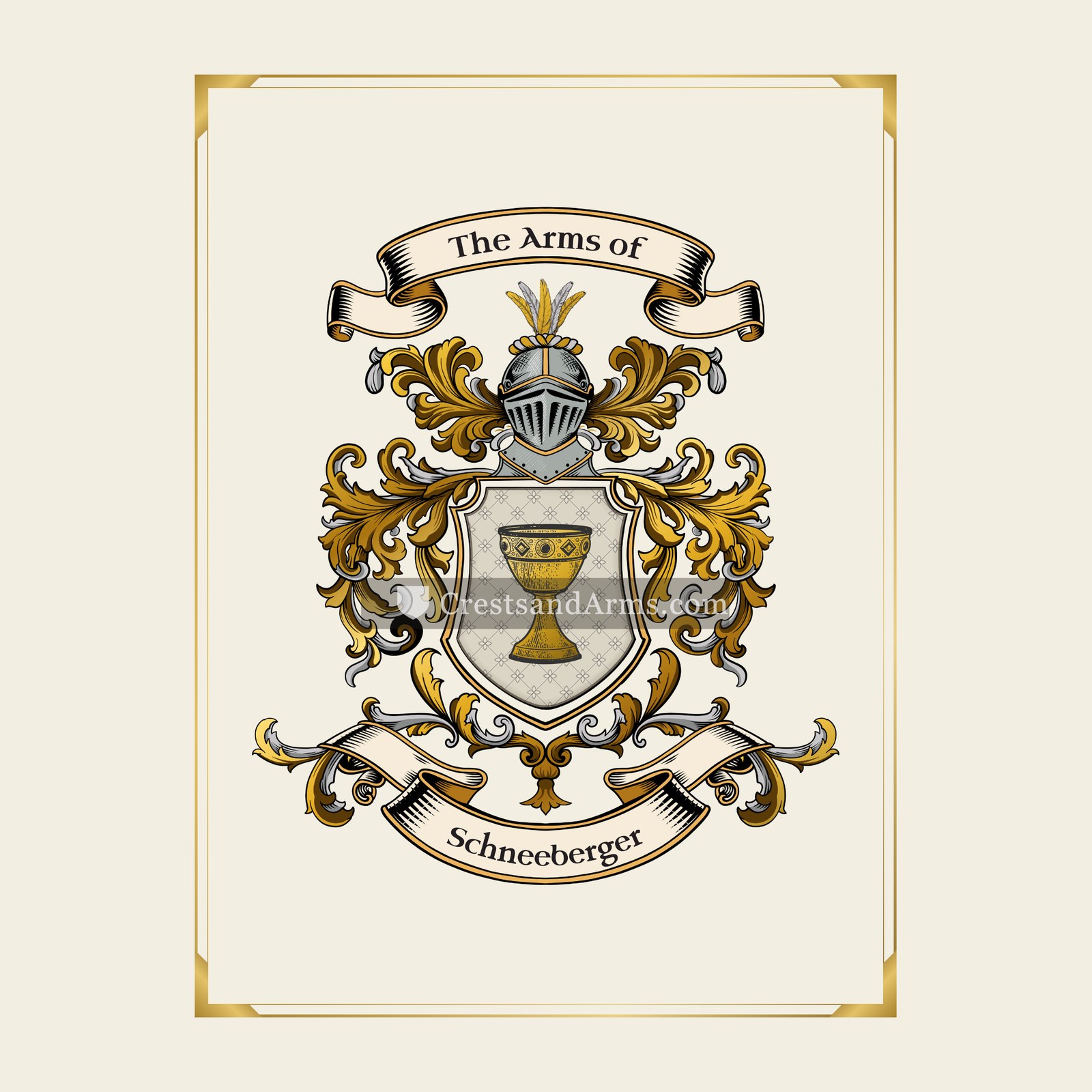 With gold border