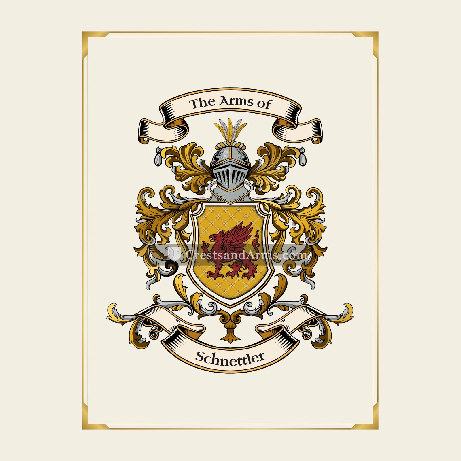 With gold border