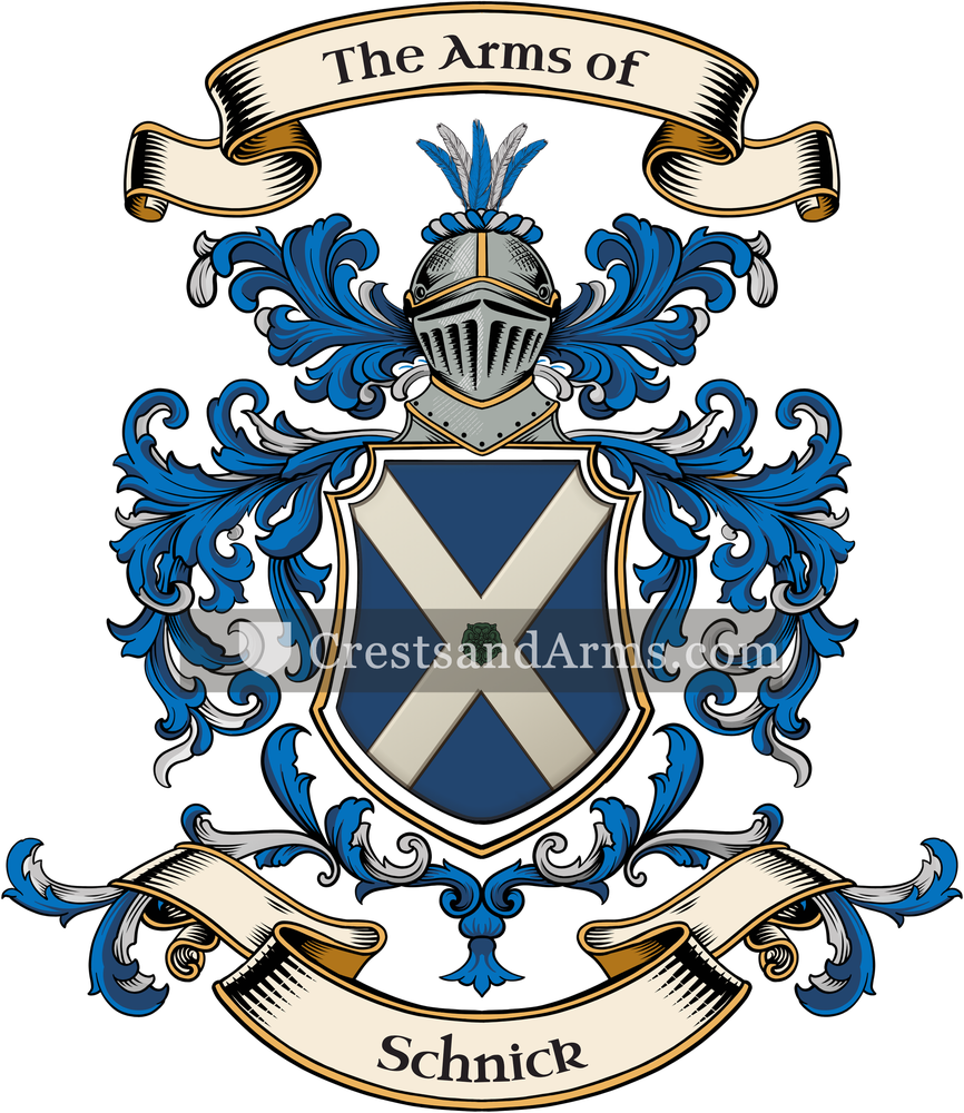 The Schnick coat of arms, drawn from the recorded blazon