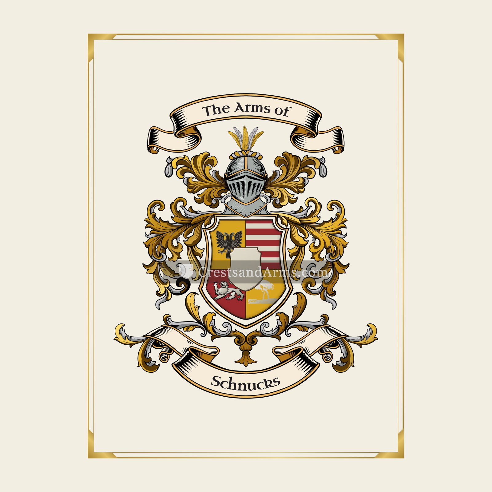 With gold border